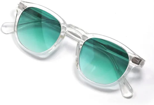 Vista 4 de EAREADA Lentes de sol redondos de acetato retro para hombre, estilo Johnny Depp, lentes polarizados