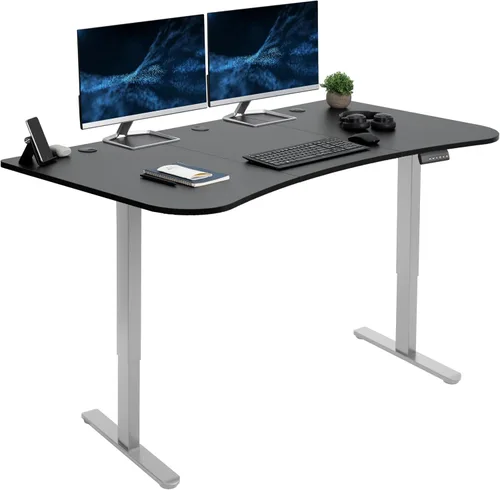 Vista 68 de VIVO DESK-KIT-E2B1B - Escritorio eléctrico de pie con motor doble, ajuste de altura de memoria, serie E2B, marco negro superior negro, DESK-KIT-E2B1B