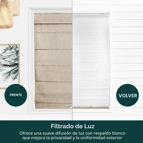 Vista 4 de CHICOLOGY - Persianas romanas para ventanas, tratamientos de ventana, persianas romanas, persianas de ventana romanas, persianas para oscurecimiento