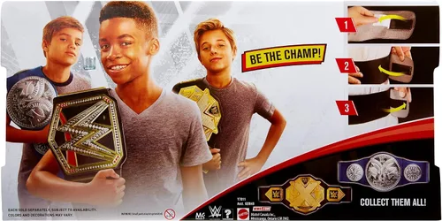 Vista 7 de Cinturón de campeonato de la WWE, Estándar, negro, dorado