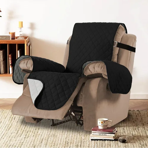 Vista 7 de Funda acolchada para sillón reclinable, resistente al agua, funda antideslizante para muebles, fundas lavables con correas elásticas para niños