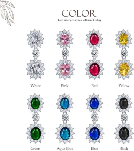 Vista 7 de LAVINA Aretes colgantes de circonita cúbica real, estilo princesa, Diana, elegantes, joyería brillante, lujosa, aretes de circonita cúbica