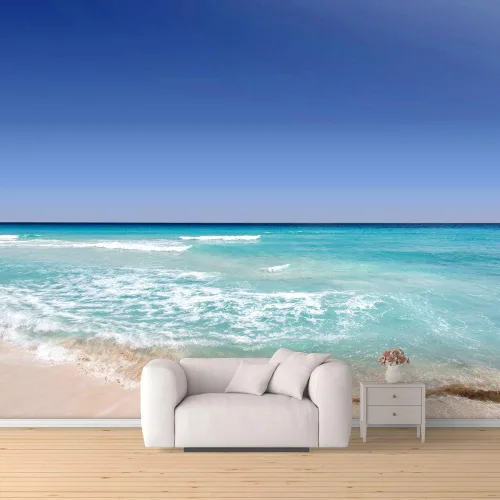 Vista 11 de SIGNFORD Mural de pared romántica playa extraíble, adhesivo de pared para dormitorio, sala de estar, 66 x 96 pulgadas