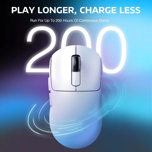 Vista 7 de ATTACK SHARK X3 - Mouse inalámbrico ligero para juegos con tres modos de 2.4GUSB-C con cableBluetooth, 26K DPI, sensor óptico PAW3395, interruptor