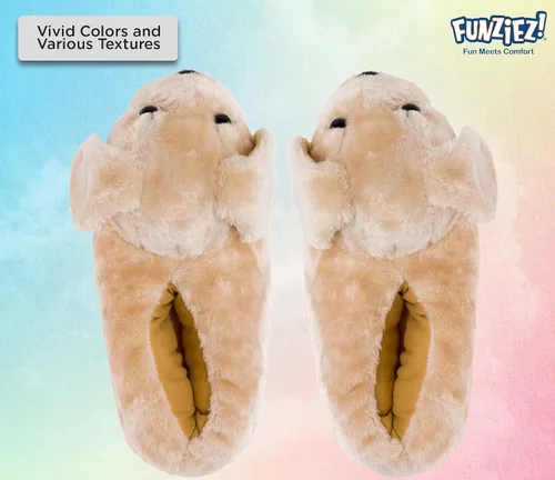 Vista 3 de Silver Lilly Fuzzy Dog Slippers for Women & Men, Funny, House Shoes, Animal, Cute Novelty, Great Mother's Day Gift for Mom, Wife, Daughter