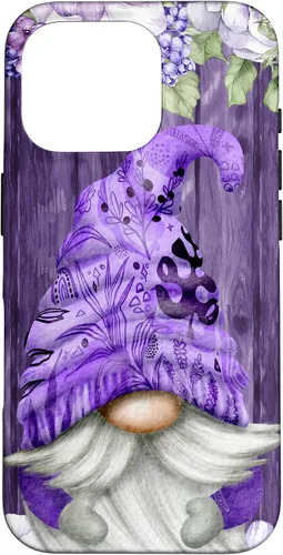 Vista 20 de Cute Purple Aesthetic Anemones Flower Pattern Lavender Gnome Case for iPhone 17