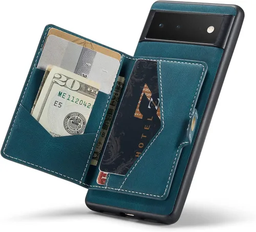 Vista 11 de Funda para Google Pixel 6 Pro, cartera magnética desmontable con ranura para efectivo, soporte de carga inalámbrica, función atril compatible