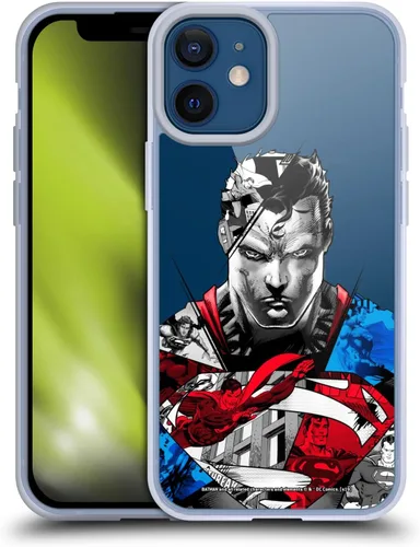 Vista 8 de Head Case Designs Officially Licensed Superman DC Comics Collage 80th Anniversary Gel Case [Military Grade Protection] Compatible with Apple iPhone
