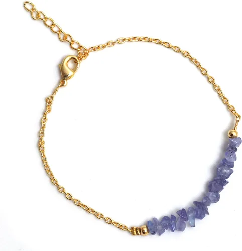 Vista 40 de Gempires Natural Chips Bar Bracelet, Energy Healing Crystals, Birthday, Gift for Her, Gemstone Jewelry 8 inch