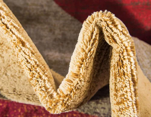 Vista 7 de Unique Loom Barista Collection - Alfombra Ngada (2 pies 2 pulgadas x 3 pies 1 pulgada, Rectangular, Beige/Rojo)