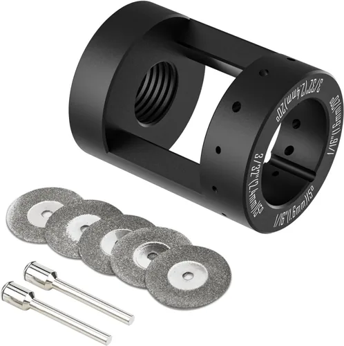Vista 9 de 3mirrors - Afilador de electrodos de tungsteno de aluminio con cabeza de molienda para soldadura TIG, 7 ángulos, 14 agujeros, bloque de molienda
