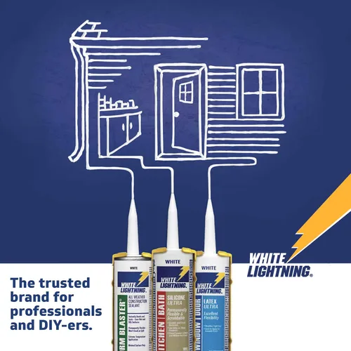 Vista 5 de White Lightning W13000010 Painter's Preferred - Calafateo de látex acrílico multiusos, blanco, 10 onzas líquidas