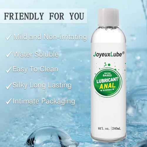 Vista 2 de Lubricante anal a base de agua 8fl.oz Lubricante anal desensibilizante de larga duración suave resbaladizo para hombres, mujeres y parejas