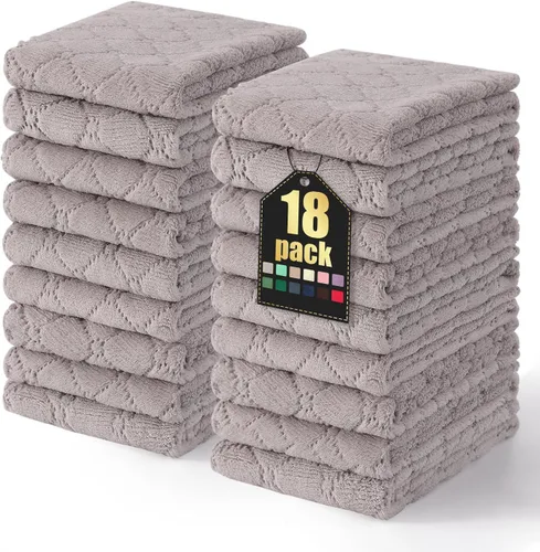 Vista 50 de Homaxy - Paquete de 12 trapos de cocina (13 x 19 pulgadas, marrón), de terciopelo coral supersuaves y absorbentes para lavar platos, paño