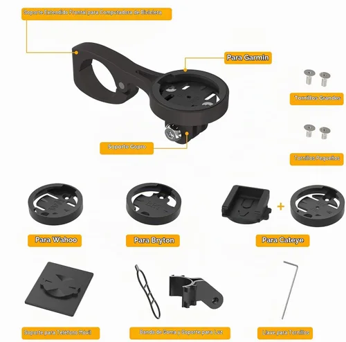 Vista 2 de Soporte para computadora de bicicleta para barras aerodinámicas, diseñado Negro