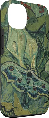 Vista 3 de iPhone 13 gran polilla pavo real de Vincent van Gogh, insecto en una caja de jardín