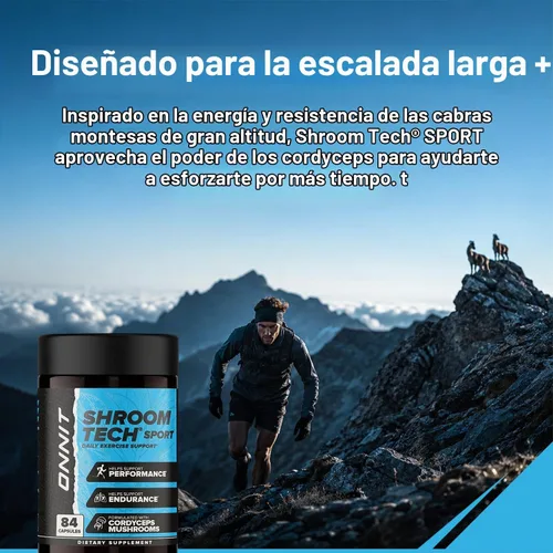 Vista 10 de ONNIT Shroom Tech Sport Cordyceps pre-entrenamiento sin cafeína, 28