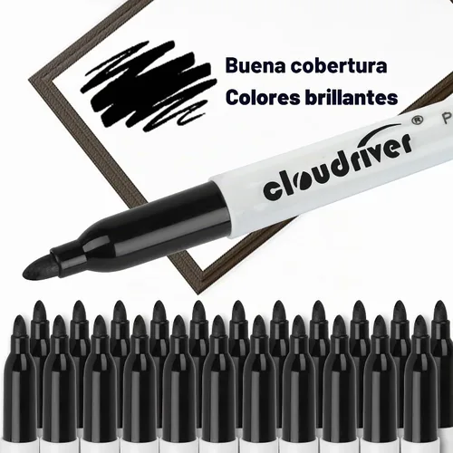 Vista 5 de cloudriver Marcadores permanentes, juego de 148 marcadores permanentes negros, punta fina, marcadores permanentes a granel para trabajar en madera
