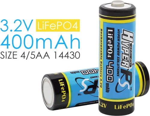 Vista 3 de Paquete de 16 baterías recargables LiFePo4 14430 de 3.2 V (0.551 x 1.693 in) 400 mAh para luz de panel solar, cepillo de dientes, afeitadora