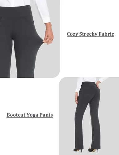 Vista 68 de Safort Pantalones de yoga con entrepierna de 28" 30" 32" 34"más amplios en la parte inferior para botas altas, 4 bolsillos, UPF50+