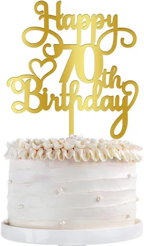 Vista 16 de Decoración de pastel de cumpleaños número 14, decoración acrílica dorada de doble cara, para decoración de pastel de feliz cumpleaños 14, decoración