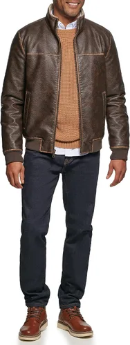 Vista 2 de Tommy Hilfiger Chaqueta bomber de piel sintética para hombre