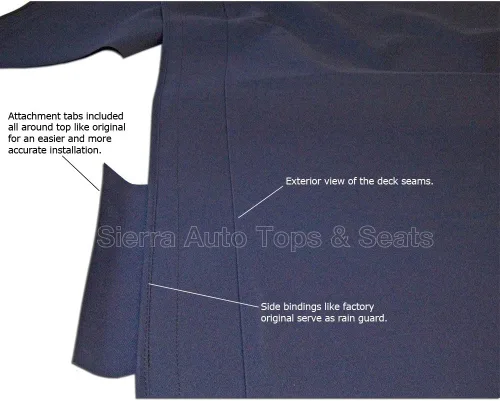 Vista 2 de Sierra Auto Tops Convertible Top Reemplazo para Porsche 993 Carrera 1994-1998, Stayfast Canvas, Negro