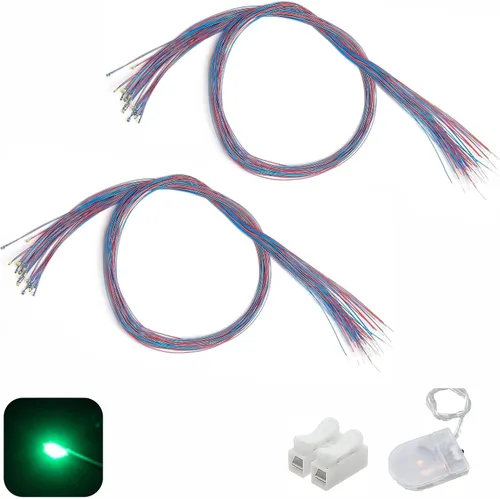 Vista 14 de 50 piezas pre-cableadas micro LED pre-soldadas 0402 SMD LED con accesorios de montaje para la construcción de modelos principiantes
