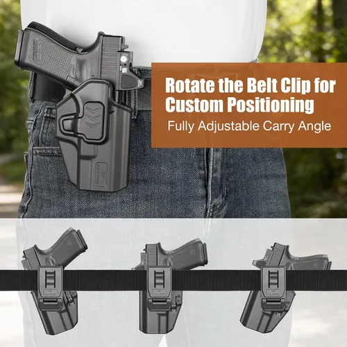 Vista 5 de GUN & FLOWER OWB Holster - Select Your Fit for: Ruger RXM, Glock 19/19X/23/26/44/45 (Gen 3-6) & Glock 32 (Gen 3-4), PSA Dagger Compact - Optic