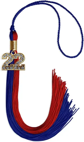 Vista 186 de Endea Graduation Borla de doble color con dije dorado (negro/oro brillante, 2022)
