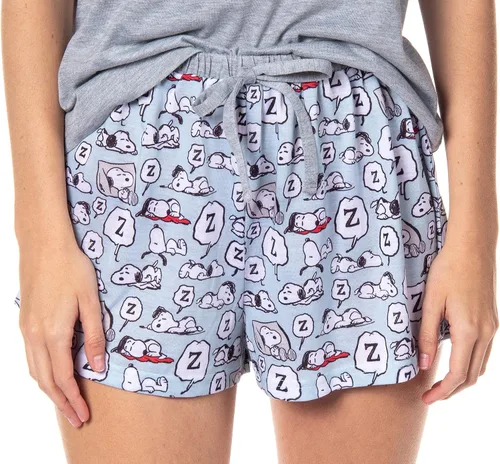 Vista 3 de INTIMO Peanuts Snoopy I Like Naps - Conjunto de pijama para mujer, pantalones cortos, Multi colorido