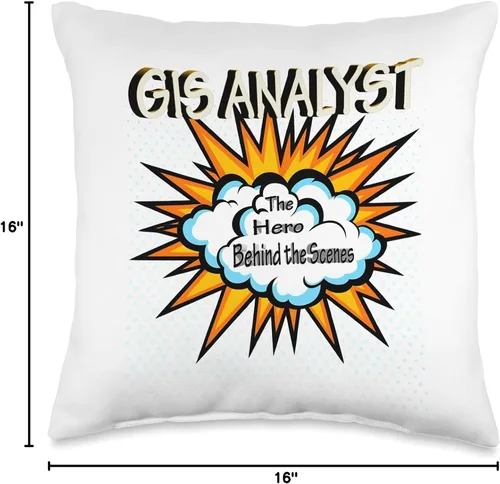 Vista 4 de GIS ANALYST Gifts GIS Analyst-Funny Hero Job - Almohada de trabajo, 16 x 16, multicolor