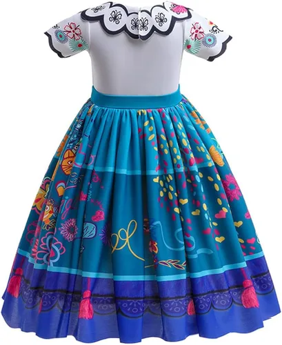 Vista 2 de IDOTTA Mirabel Costume Encanto Isabela Dress for Girls Madrigal Cosplay outfits Halloween Dress Up