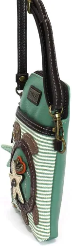 Vista 4 de Chala Convertible Cruz-cuerpo ajustable correas y Star Zipper Turtle Stripe