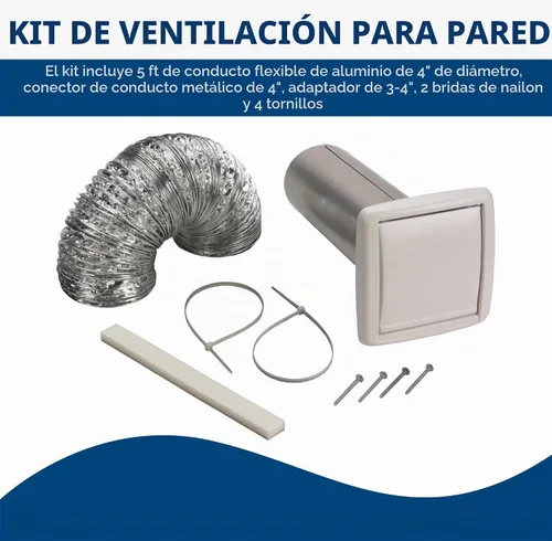 Vista 3 de Broan-NuTone WVK2A - Kit de conductos de pared flexible para ventiladores de ventilación, kit de conductos de 9 piezas, 4 pulgadas