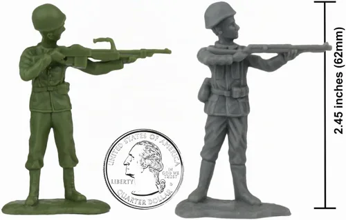 Vista 3 de BMC WW2 D-Day Plastic Army Men - 34 figuras de soldado estadounidense, británico, alemán