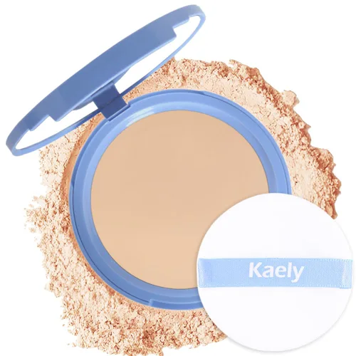 Vista 11 de Polvos compactos de control de aceite para el rostro de Kaely, polvo compacto mate de perfección, maquillaje de acabado duradero a prueba de agua