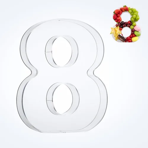 Vista 42 de Bandeja de 11" de Acrílico con Letras y Números – Bandeja Reutilizable y Rellenable para Aperitivos de Charcutería, Caja de Servir Postres