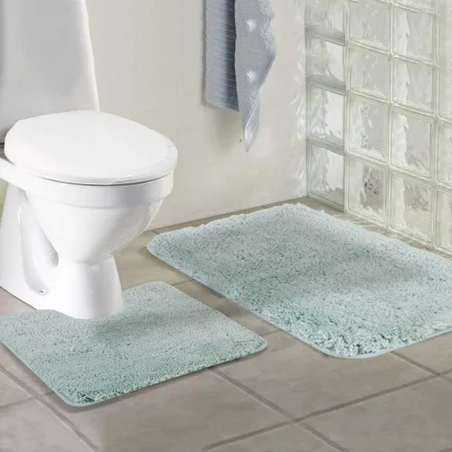 Vista 5 de Walensee - Juego de tapete antideslizante para baño, mullido, de suave microfibra, absorbente de agua, lavable a máquina, alfombra de felpa gruesa