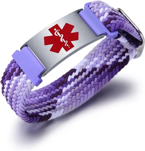 Vista 36 de Pulseras deportivas personalizadas de alerta médica para mujeres y hombres – Pulseras de identificación médica personalizadas con grabado gratuito