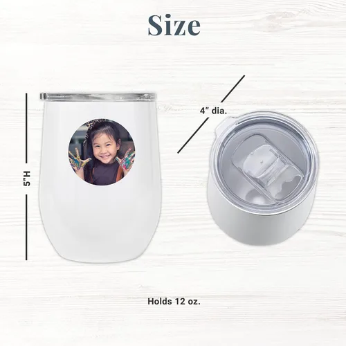 Vista 5 de Let's Make Memories Vaso de vino aislado perfecto con imagen personalizada - Foto/mensaje - Para ella