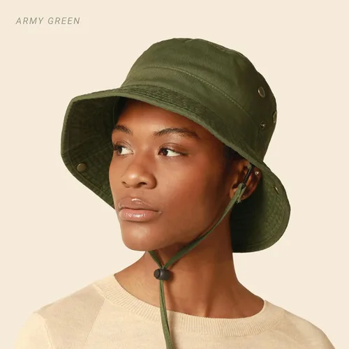 Vista 4 de CHOK.LIDS Sombrero clásico de algodón de ala ancha con cuerda ajustable unisex sombrero de sol ligero para viajes al aire libre