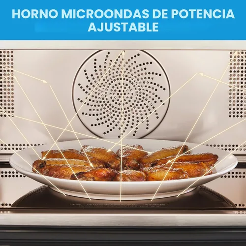 Vista 3 de Midea Horno de Microondas y Vapor 4 en 1 Multifuncional, Combo Freidora de Aire, Vaporera y Horno de Microondas, 32 Funciones Automáticas, Potencia