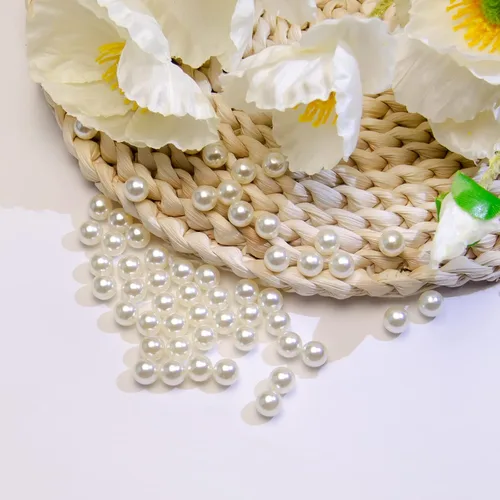Vista 4 de 900 perlas sueltas marfil de 0.315 a 0.315 pulgadas, perlas redondas sin agujero para manualidades, bodas, fiestas de cumpleaños, decoración