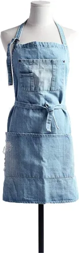 Vista 8 de Delantal Tobyan de Mezclilla de Algodón Suave - Delantal Unisex Ajustable con Babero de 5 Bolsillos Perfecto para Cocinas
