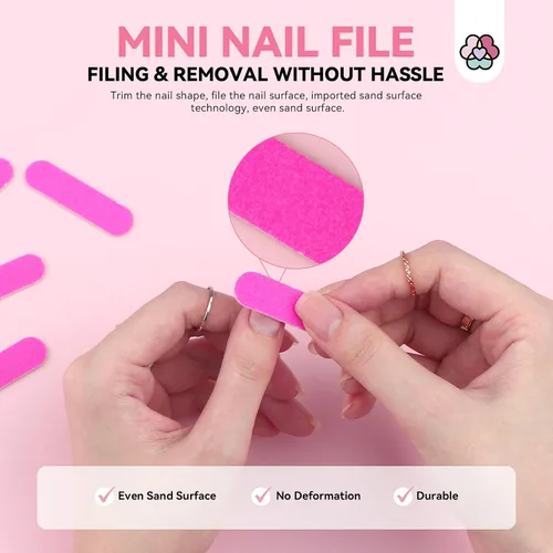 Vista 6 de SAVILAND Kit de herramientas de uñas a presión de 20 piezas: kit de preparación de uñas con pegamento de uñas, pestañas adhesivas, mini lima