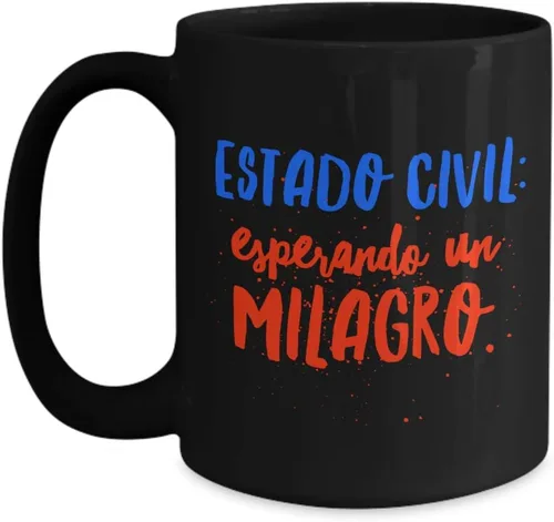 Vista 4 de Taza de Cafe Estado Civil Vaso, Coffee Mug divertidas, tazas personalizadas, taza de café inspiradoras, taza con mensajes positivos.