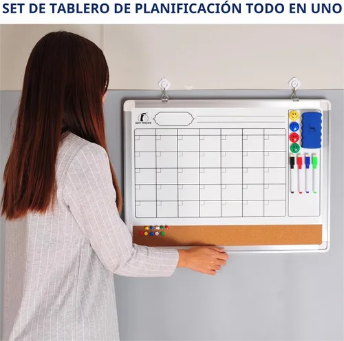Vista 3 de Calendario de borrado en seco para pared, calendario de pizarra blanca