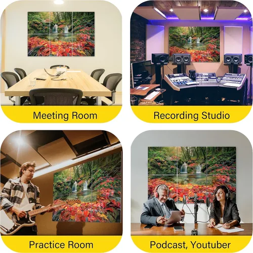 Vista 8 de PINWELIFE® Paneles acústicos de arte de pared, paneles absorbentes a prueba de sonido, para el hogar y la oficina, amortiguación decorativa