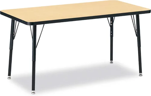 Vista 45 de Berries Mesa rectangular para actividades, altura A, Gris/Negro/Negro, 1